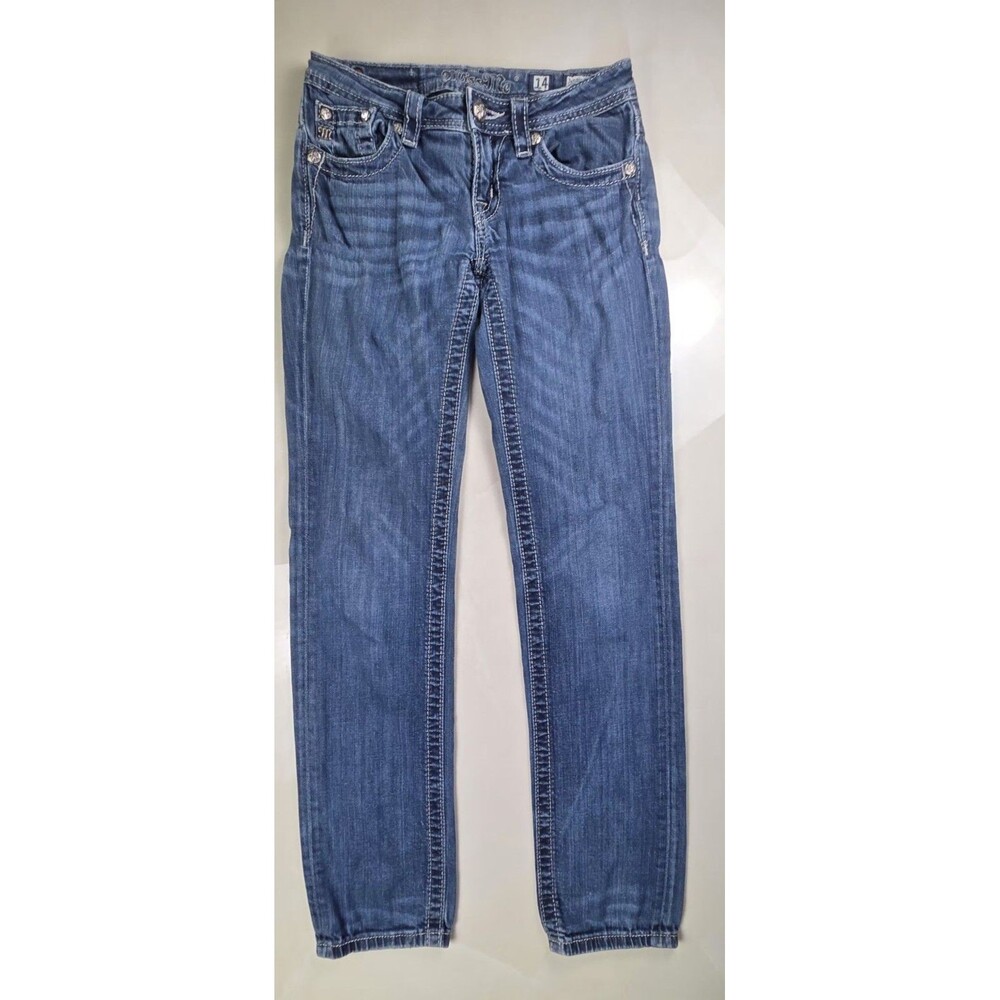 Miss‎ Me Jeans Girls Size 14 Blue Denim Skinny Straight Jeans - JK595853